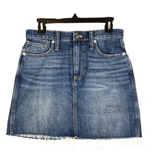 Madewell Denim Mini Skirt 26 Clean Girl Aesthetic Coastal Chic Capsule Wardrobe‎